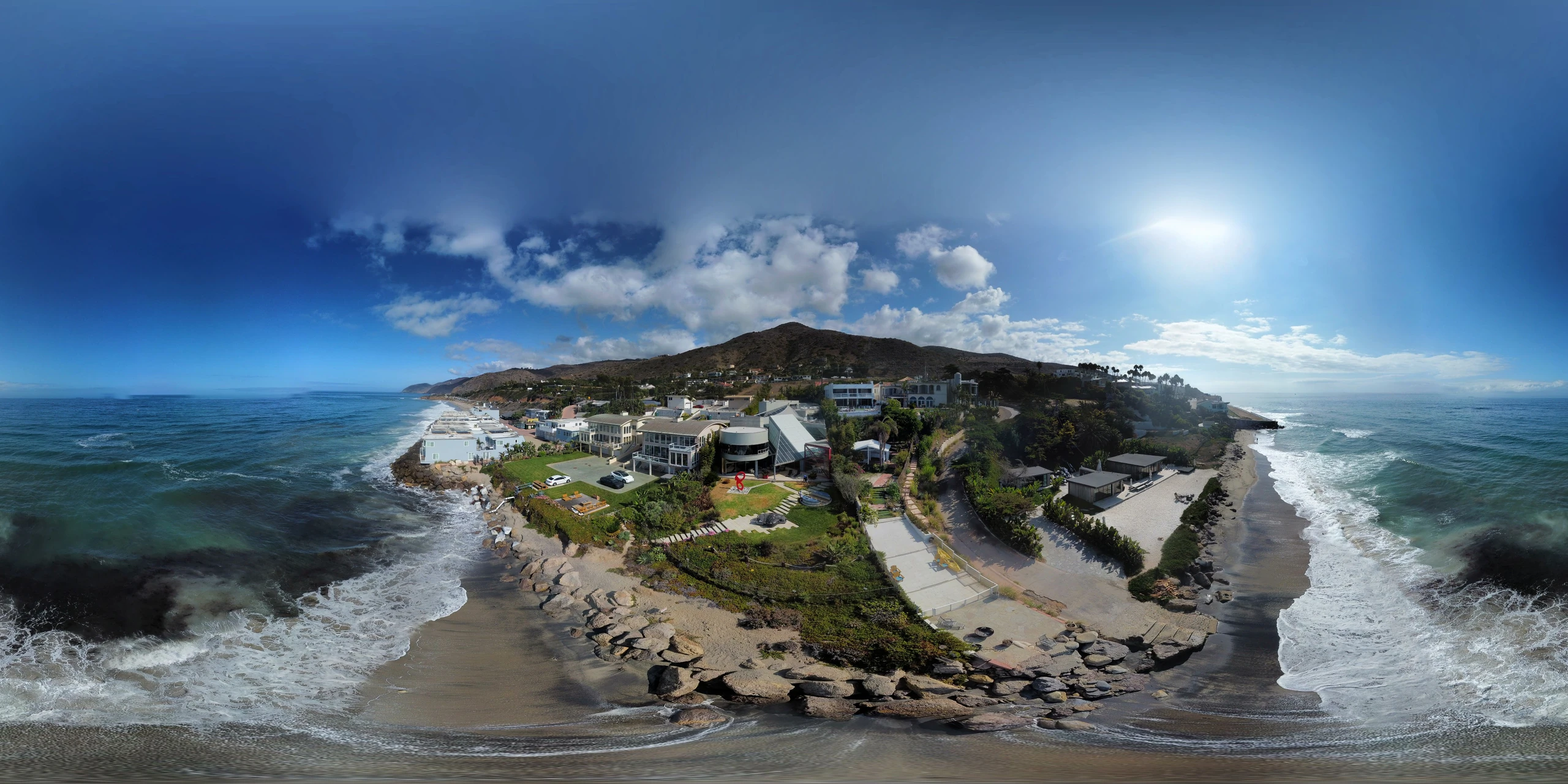 Aerial panorama of the Los Angeles coastline
